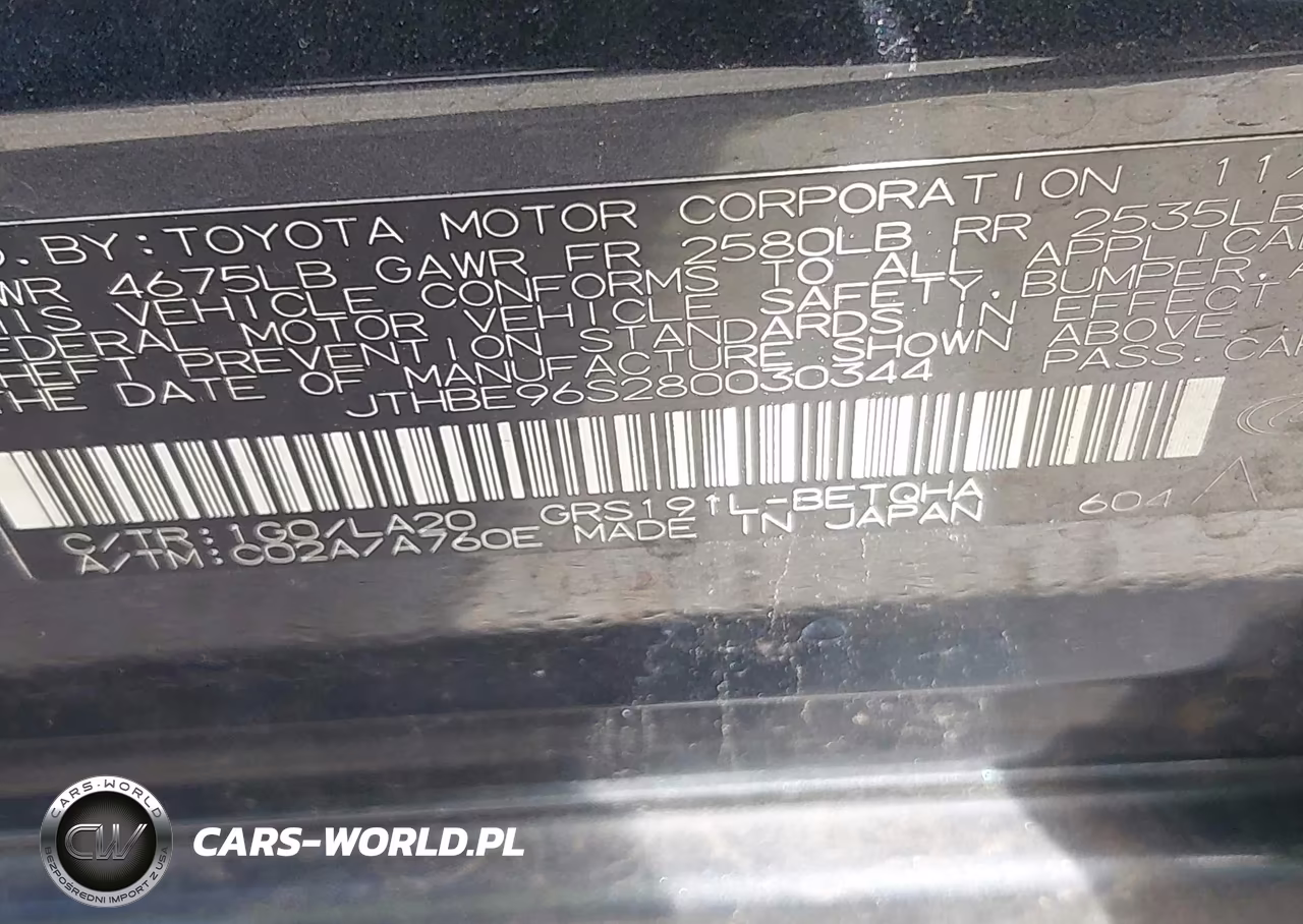 2008 Lexus Gs 350 VIN:JTHBE96S280030344 - 9