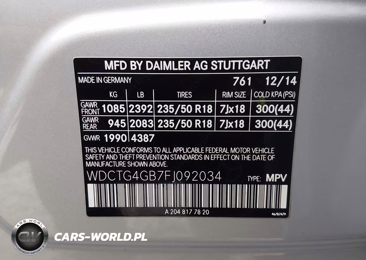 2015 Mercedes-Benz Gla 250 4Matic VIN:WDCTG4GB7FJ092034 - 9