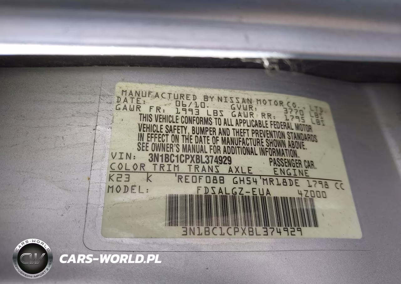 2011 Nissan Versa 1.8Sl VIN:3N1BC1CPXBL374929 - 9