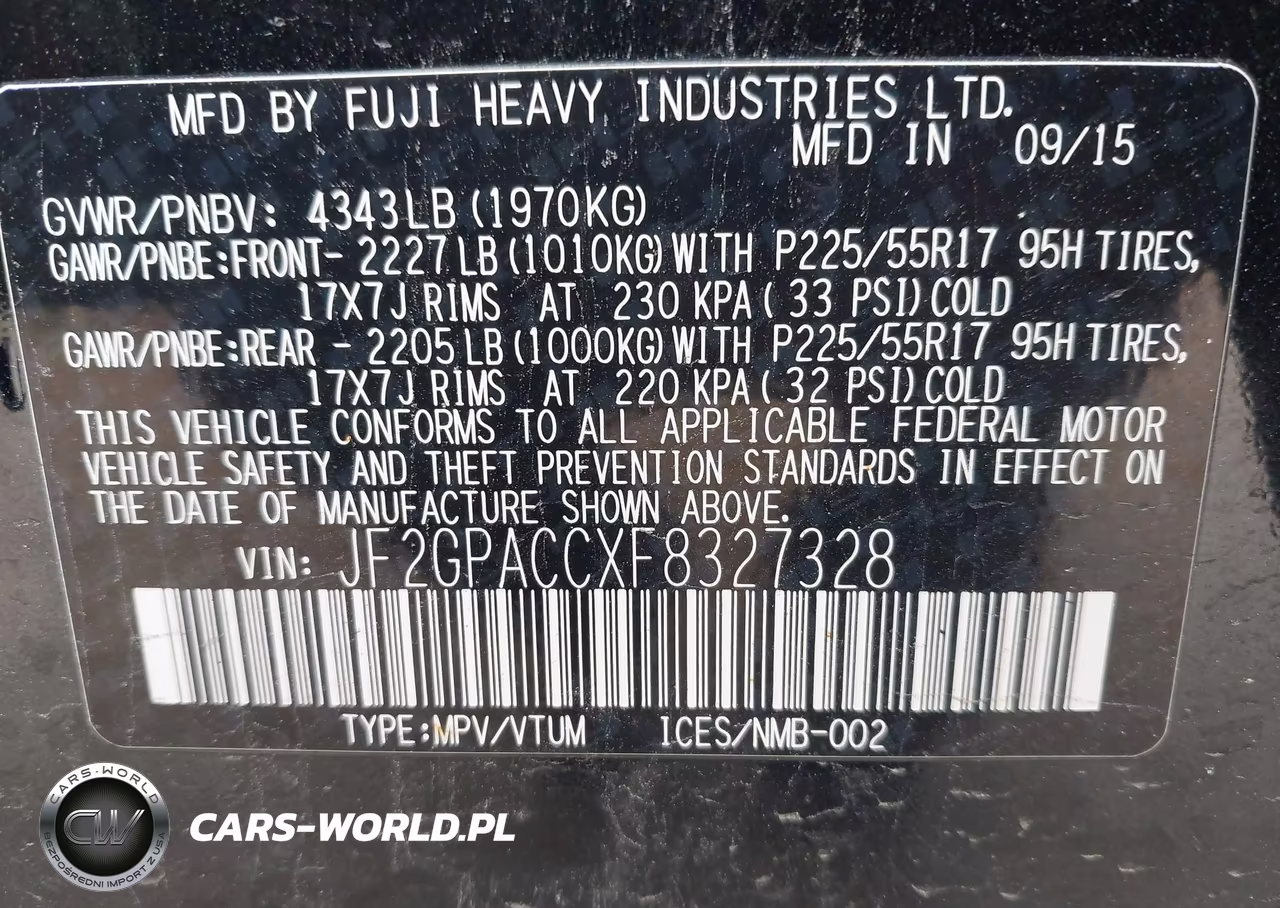 2015 Subaru Xv Crosstrek 2.0I Premium VIN:JF2GPACCXF8327328 - 9