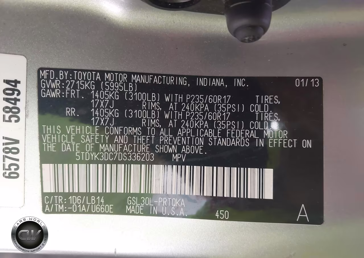 2013 Toyota Sienna Xle V6 7 Passenger Auto Access Seat-Xle V6 8 Passenger VIN:5TDYK3DC7DS336203 - 9