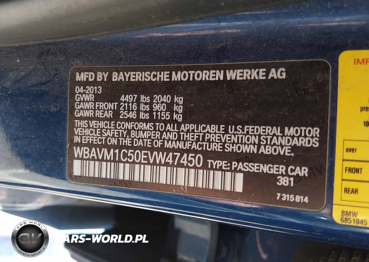 2014 BMW X1 Sdrive28I VIN:WBAVM1C50EVW47450 - 9