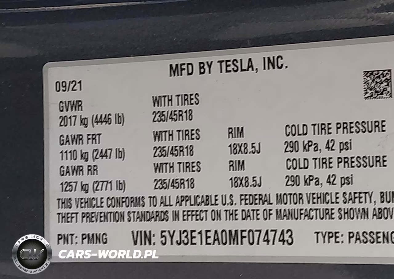 2021 Tesla Model 3 Standard Range Plus Rear-Wheel Drive VIN:5YJ3E1EA0MF074743 - 19
