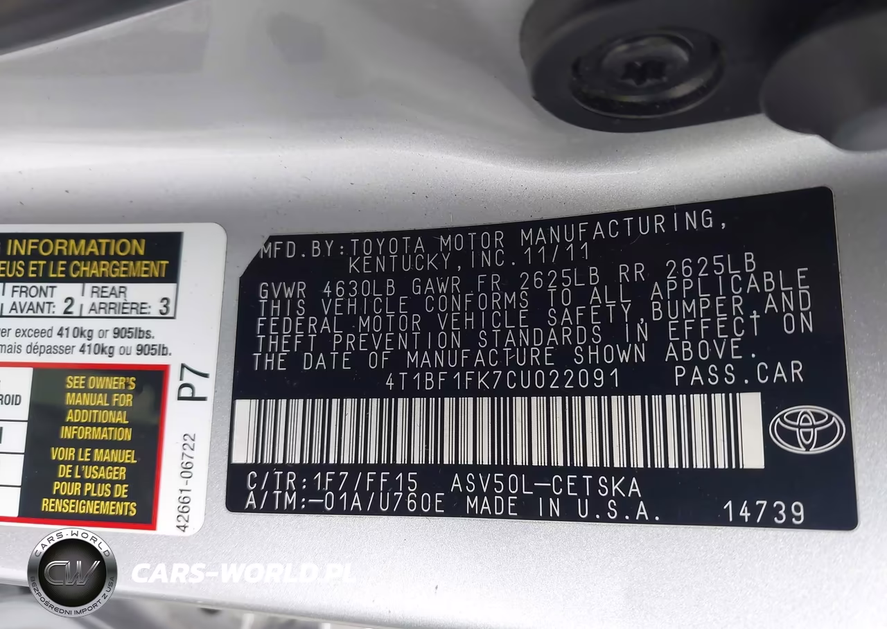 2012 Toyota Camry Se VIN:4T1BF1FK7CU022091 - 9