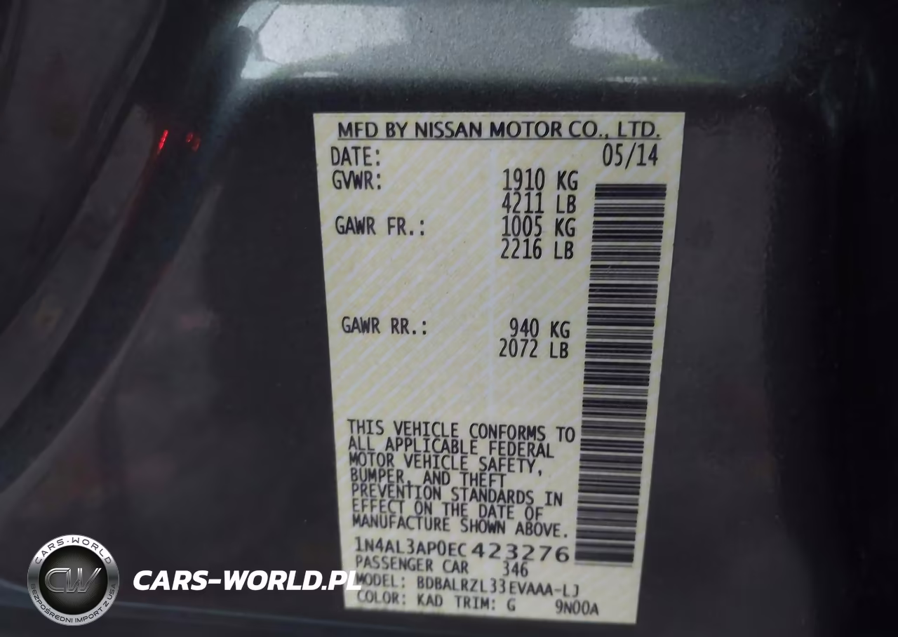 2014 Nissan Altima 2.5 VIN:1N4AL3AP0EC423276 - 9