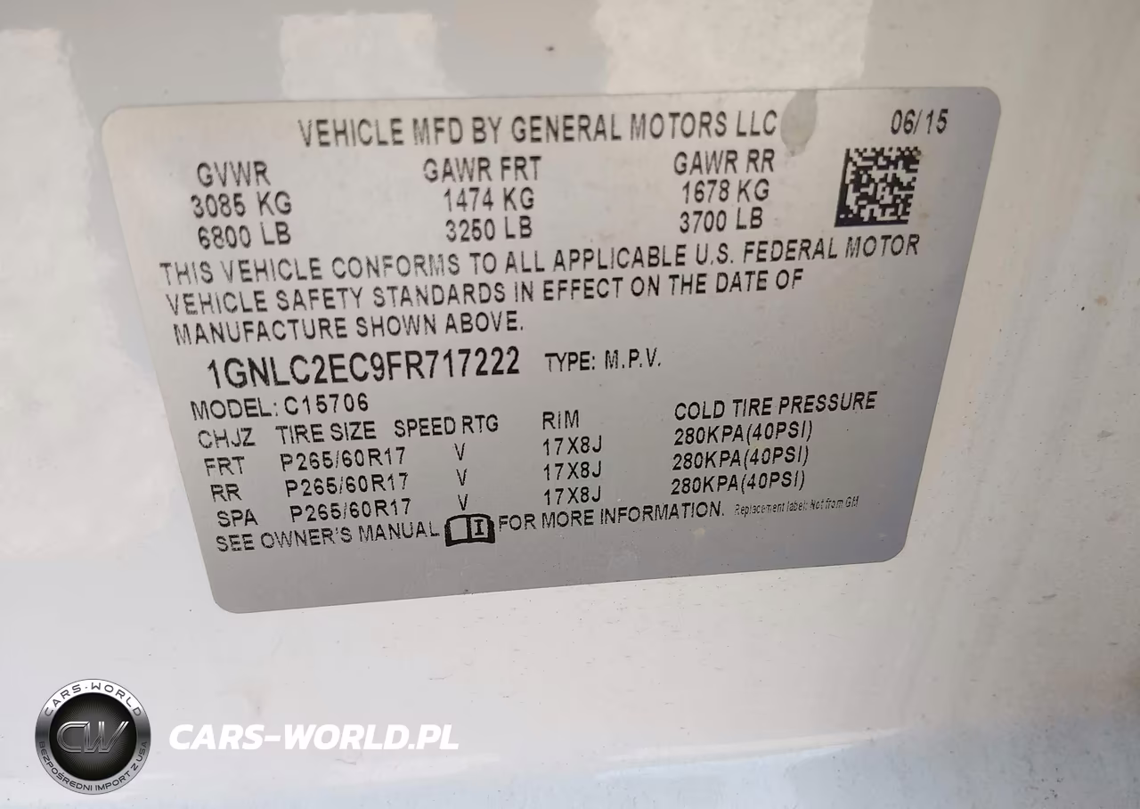 2015 Chevrolet Tahoe Commercial VIN:1GNLC2EC9FR717222 - 9