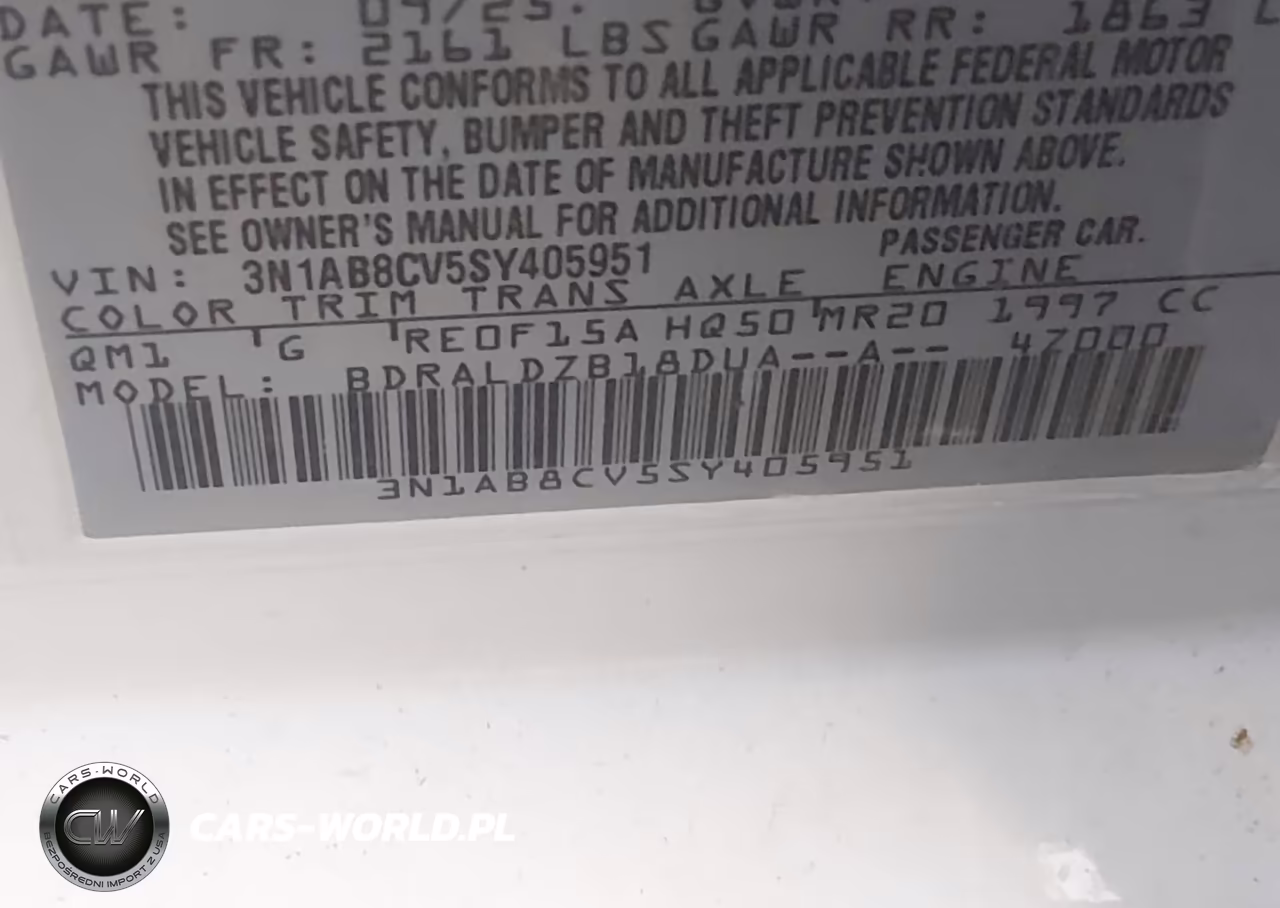 2025 Nissan Sentra Sv VIN:3N1AB8CV5SY405951 - 9
