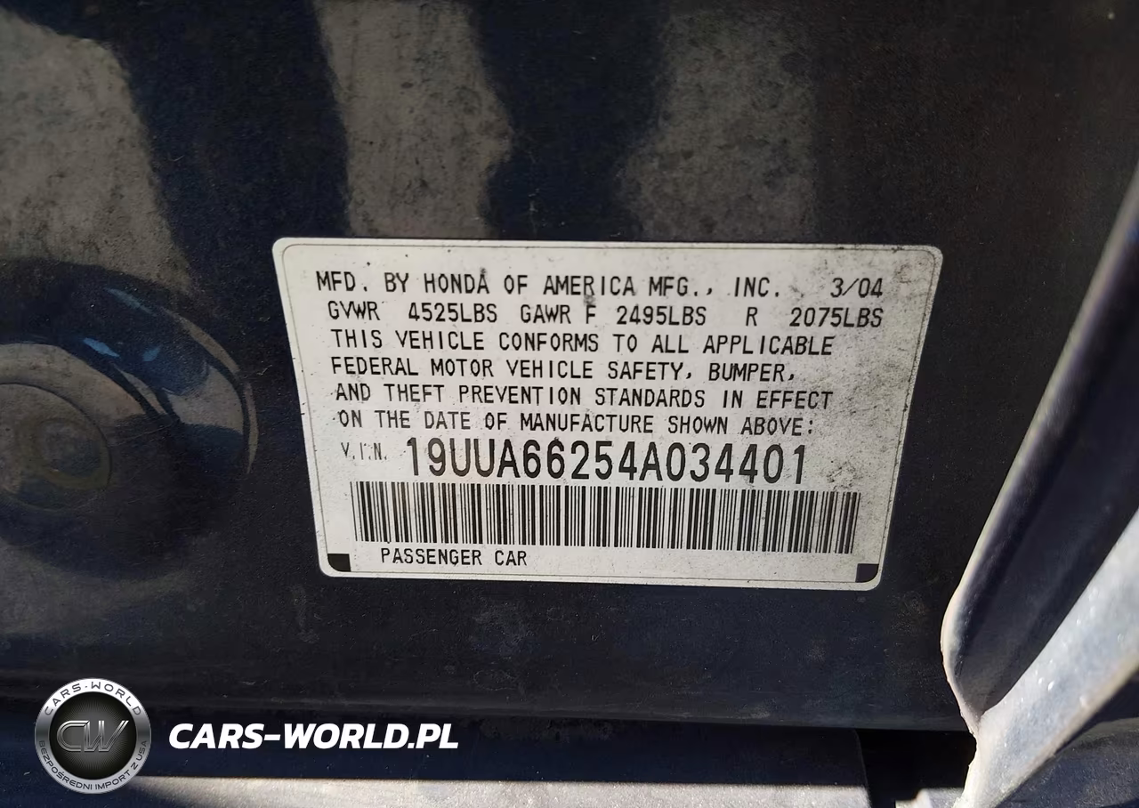 2004 Acura Tl VIN:19UUA66254A034401 - 9