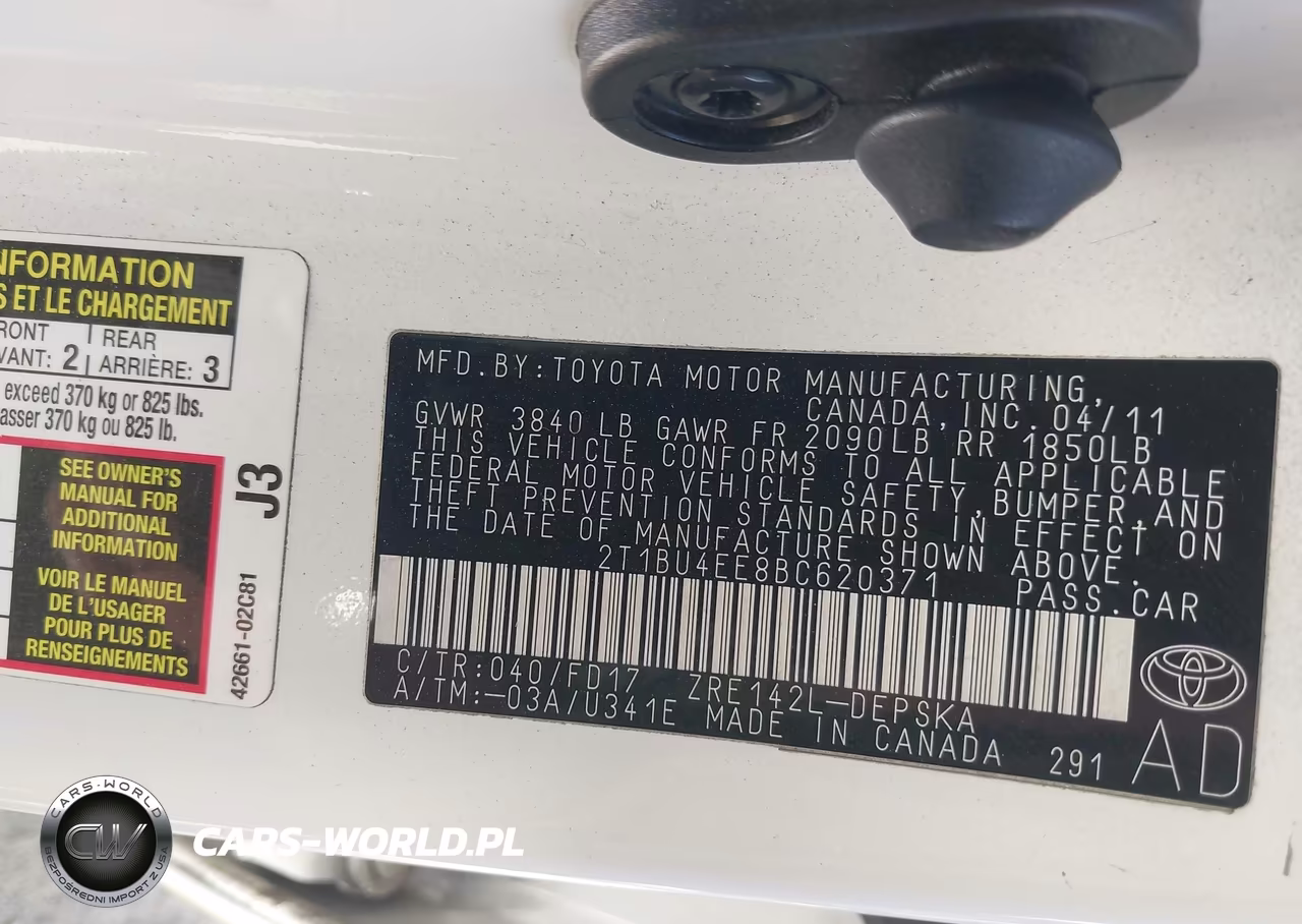 2011 Toyota Corolla S VIN:2T1BU4EE8BC620371 - 9