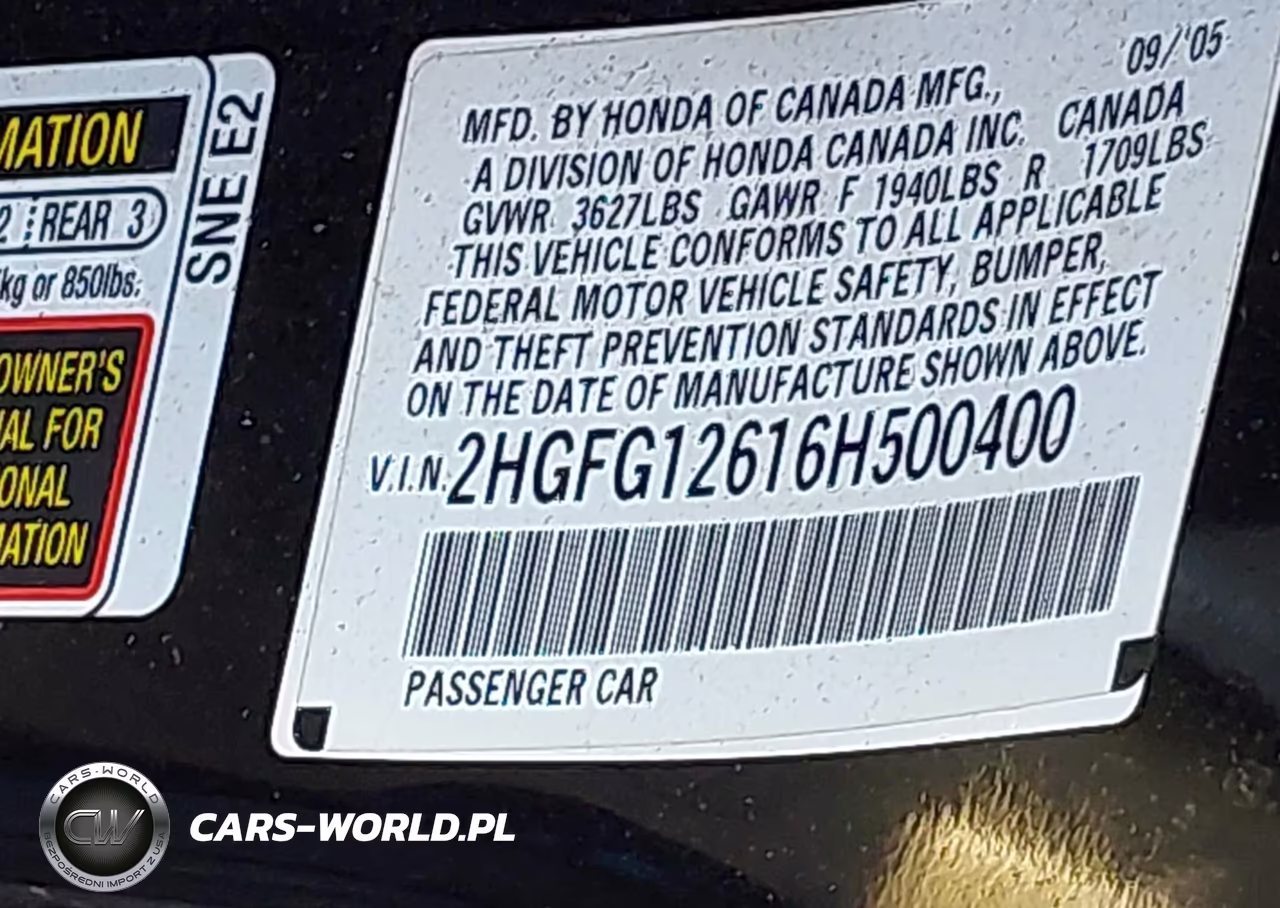 2006 Honda Civic Lx VIN:2HGFG12616H500400 - 9