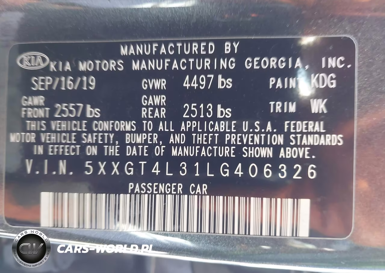 2020 Kia Optima S VIN:5XXGT4L31LG406326 - 9