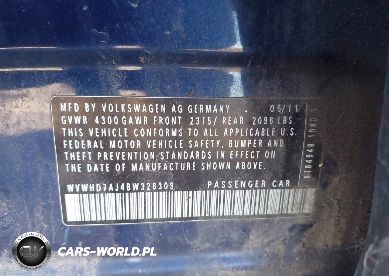 2011 Volkswagen Gti 4-Door VIN:WVWHD7AJ4BW326309 - 9