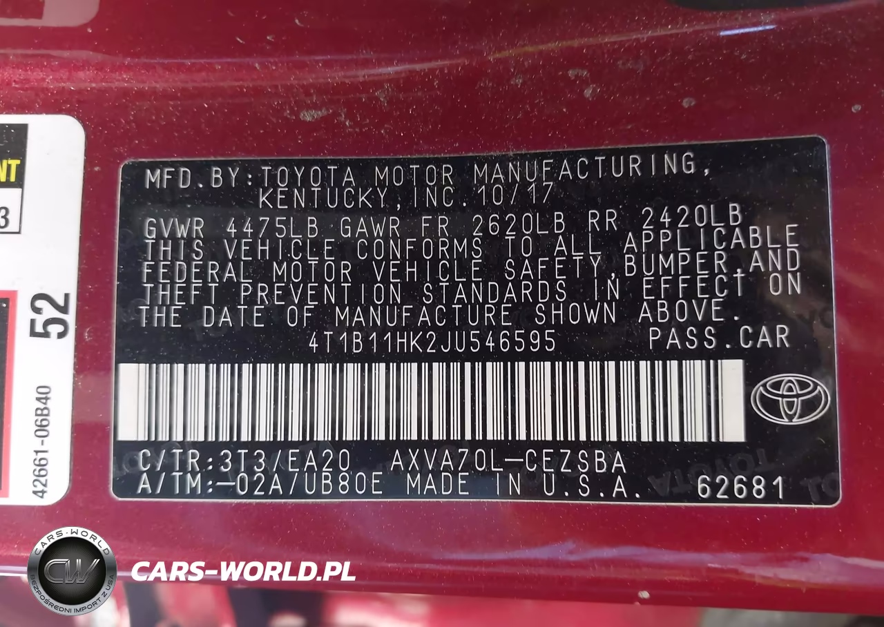 2018 Toyota Camry Se VIN:4T1B11HK2JU546595 - 18