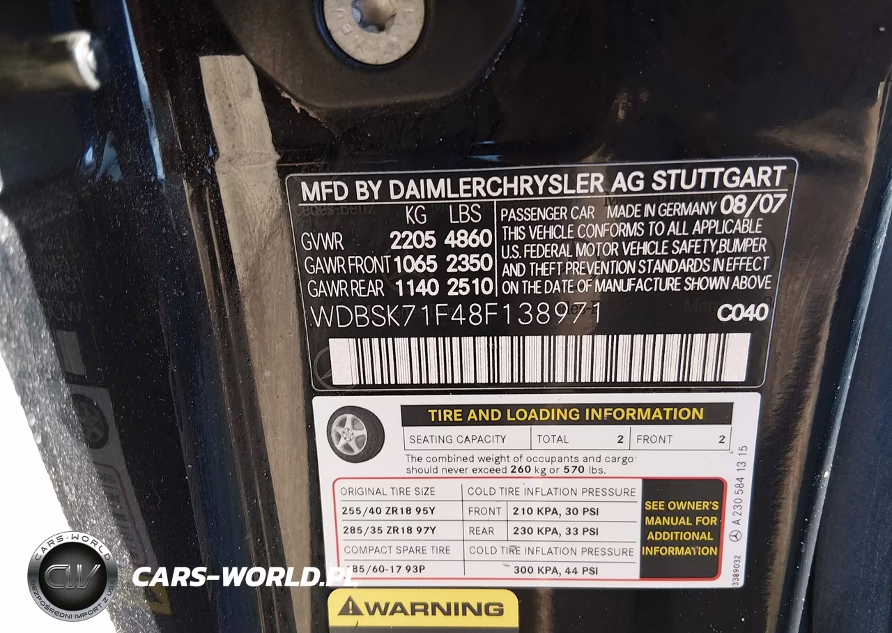 2008 Mercedes-Benz Sl 550 VIN:WDBSK71F48F138971 - 9