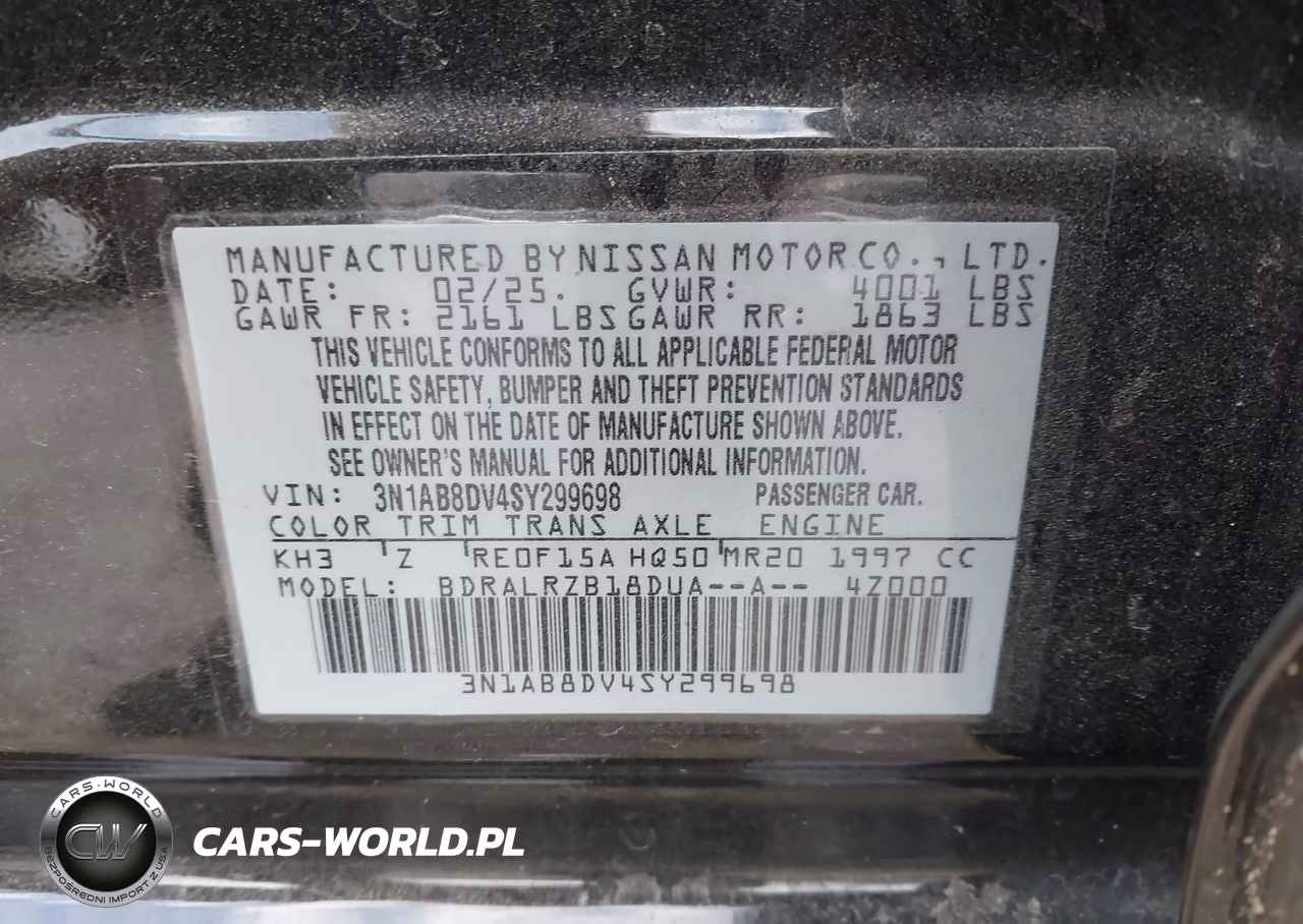 2025 Nissan Sentra Sr VIN:3N1AB8DV4SY299698 - 9