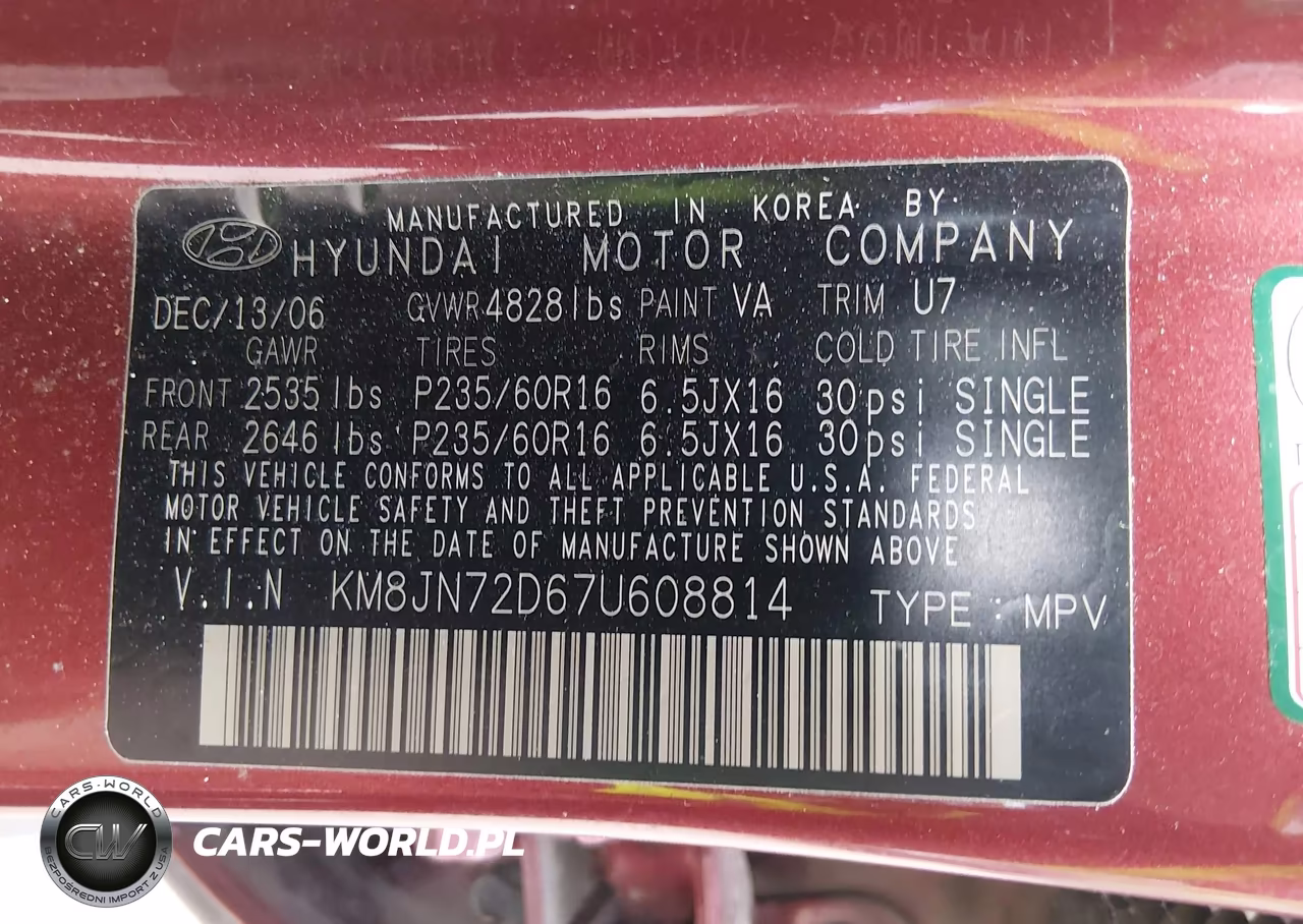 2007 Hyundai Tucson Limited-Se VIN:KM8JN72D67U608814 - 9