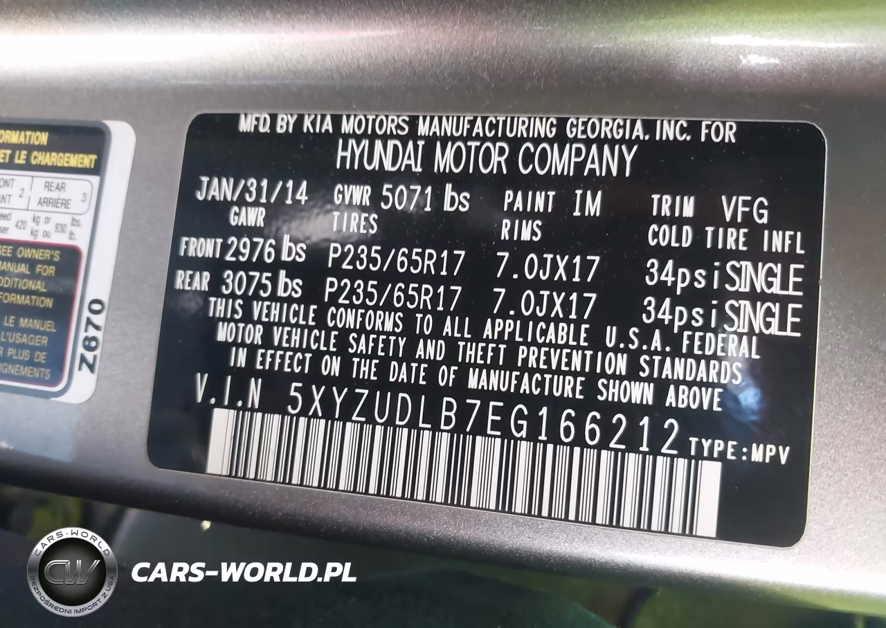 2014 Hyundai Santa Fe Sport 2.4L VIN:5XYZUDLB7EG166212 - 9