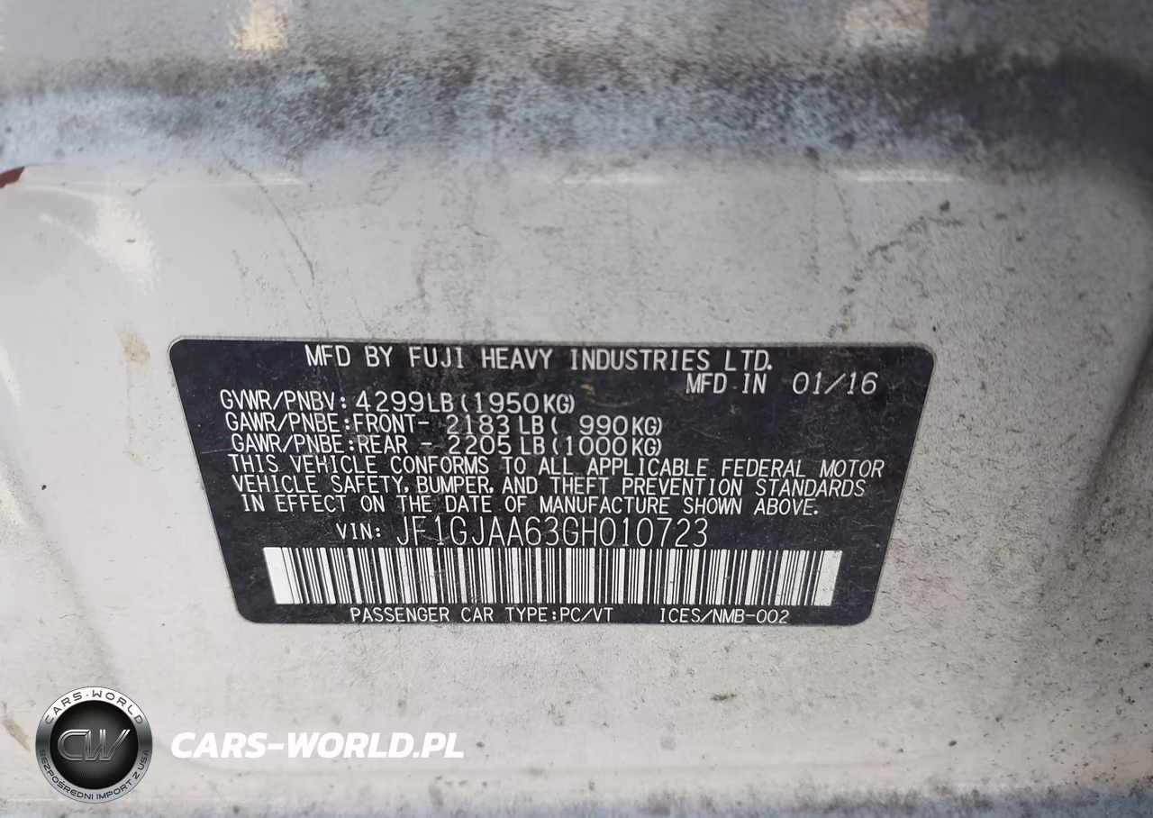 2016 Subaru Impreza 2.0I VIN:JF1GJAA63GH010723 - 9