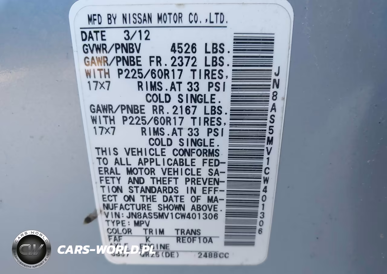 2012 Nissan Rogue Sv VIN:JN8AS5MV1CW401306 - 9