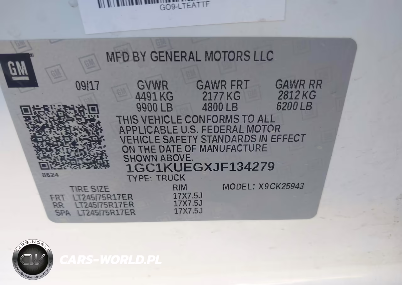 2018 Chevrolet Silverado 2500Hd Wt VIN:1GC1KUEGXJF134279 - 9