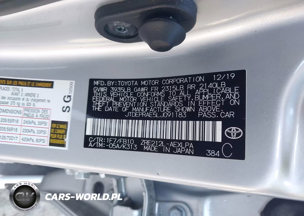 2020 Toyota Corolla Le VIN:JTDEPRAE5LJ091183 - 9