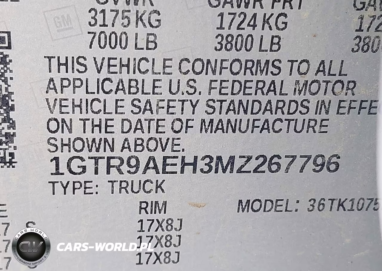 2021 GMC Sierra 1500 4Wd Standard Box VIN:1GTR9AEH3MZ267796 - 9