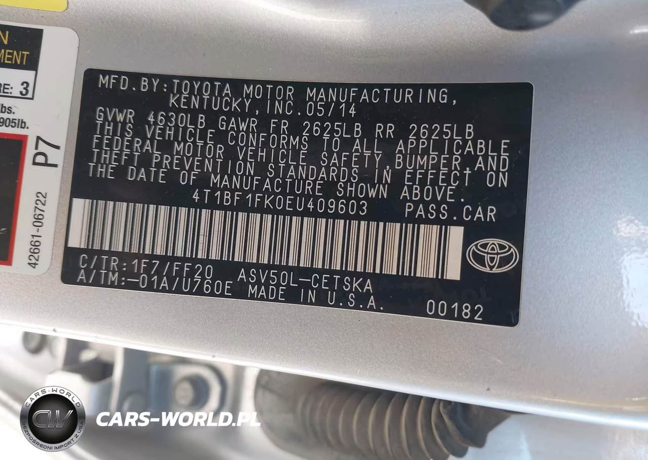 2014 Toyota Camry Se VIN:4T1BF1FK0EU409603 - 9