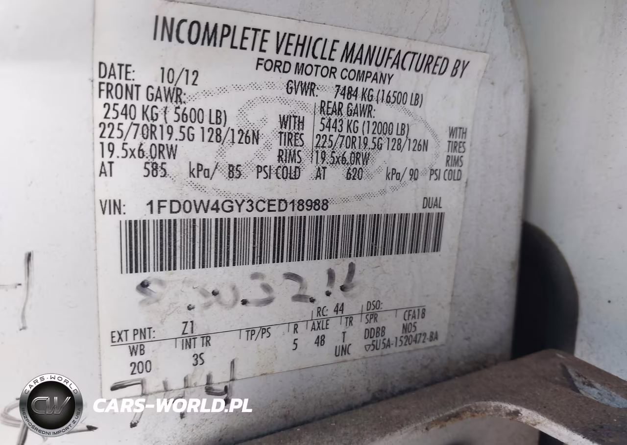 2012 Ford F-450 Chassis Xlt VIN:1FD0W4GY3CED18988 - 8