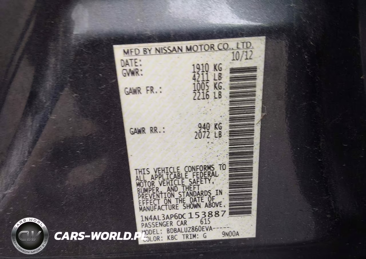 2013 Nissan Altima 2.5 Sv VIN:1N4AL3AP6DC153887 - 9