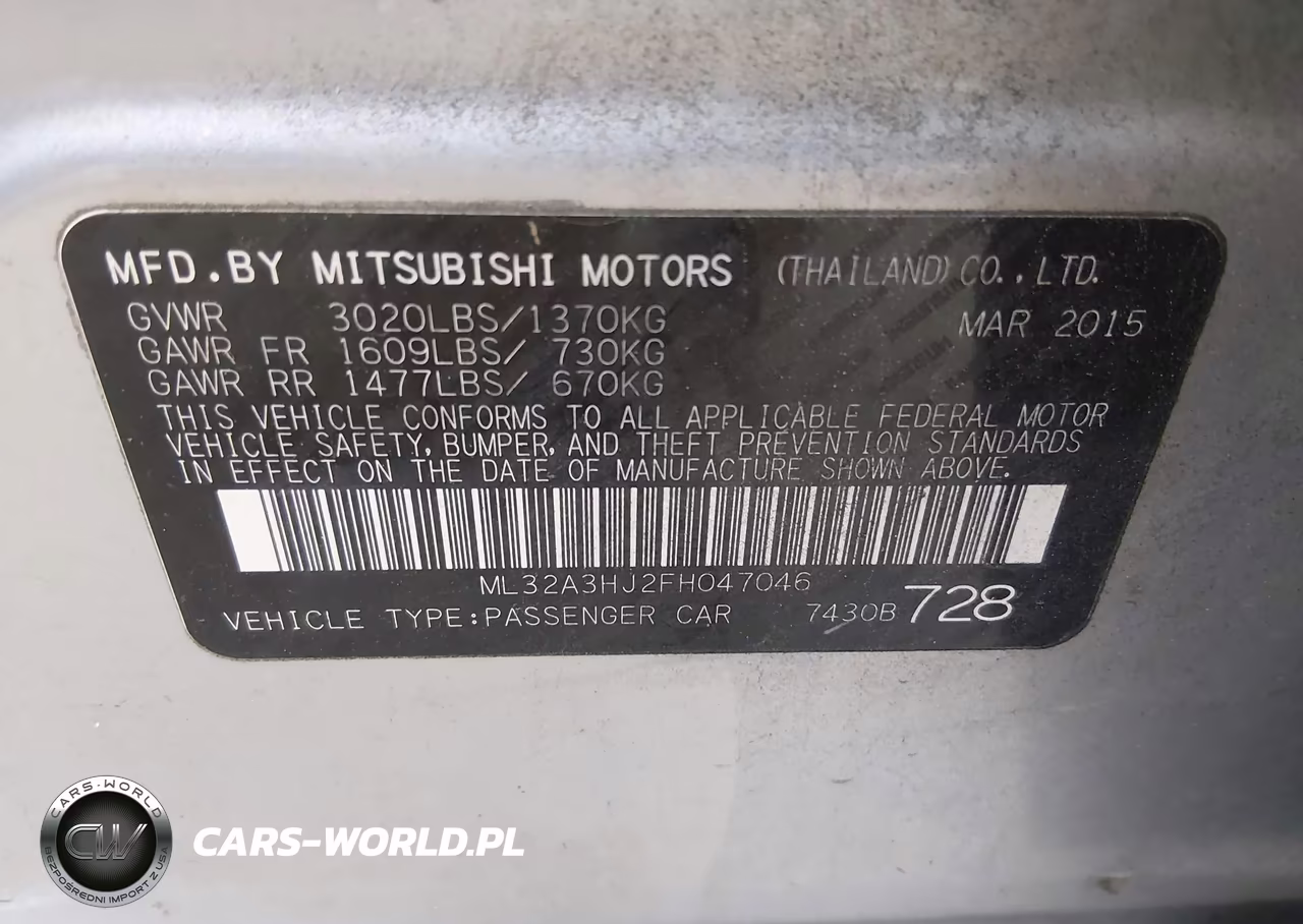 2015 Mitsubishi Mirage De-Rf VIN:ML32A3HJ2FH047046 - 9