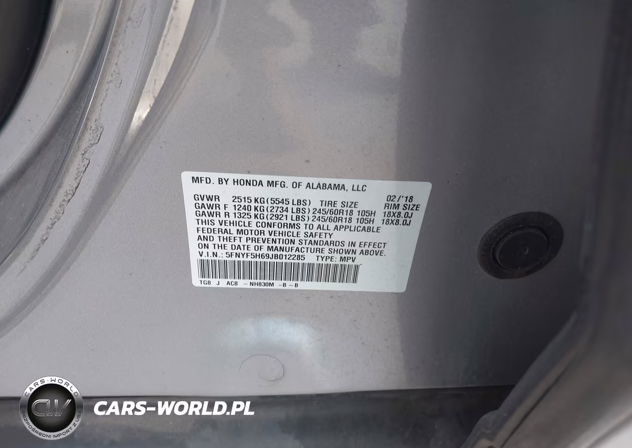 2018 Honda Pilot Ex-L VIN:5FNYF5H69JB012285 - 9