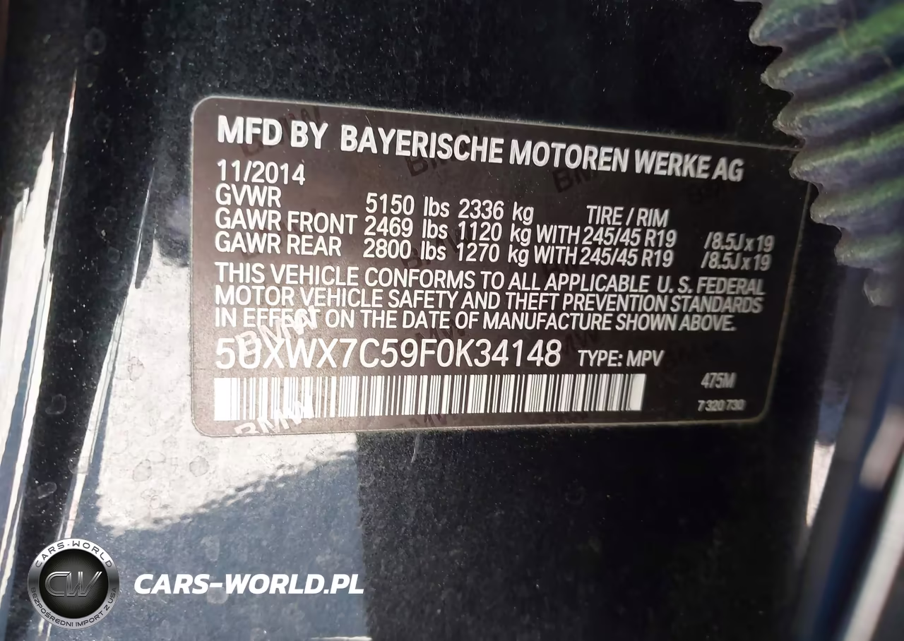 2015 BMW X3 xDrive35I VIN:5UXWX7C59F0K34148 - 9