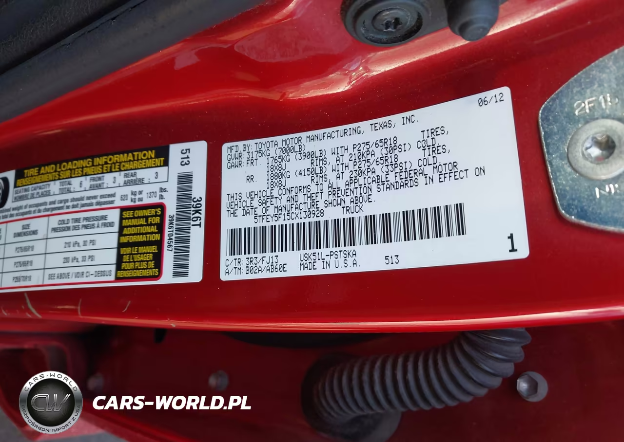 2012 Toyota Tundra Grade 5.7L V8 VIN:5TFEY5F15CX130928 - 9