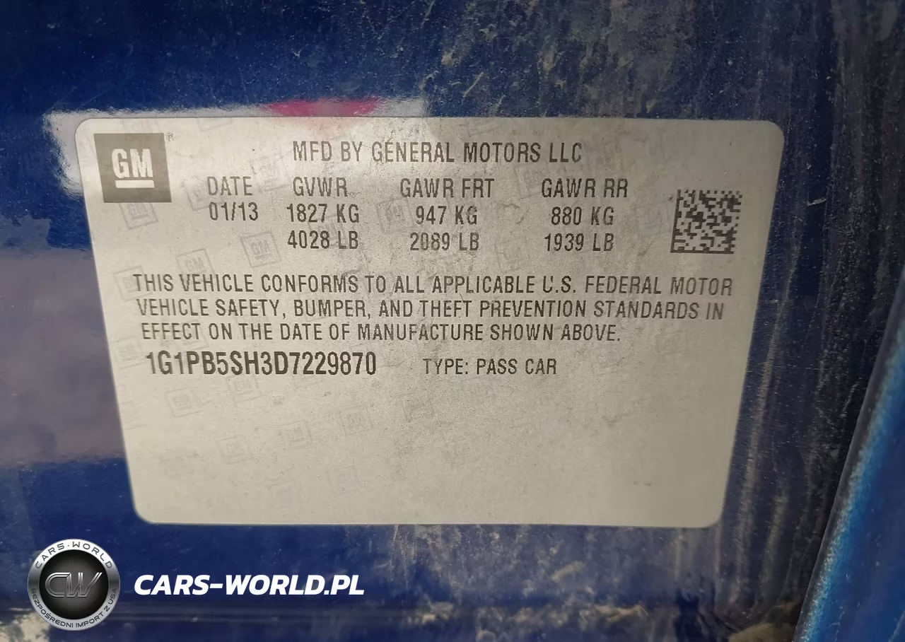 2013 Chevrolet Cruze Ls Manual VIN:1G1PB5SH3D7229870 - 9