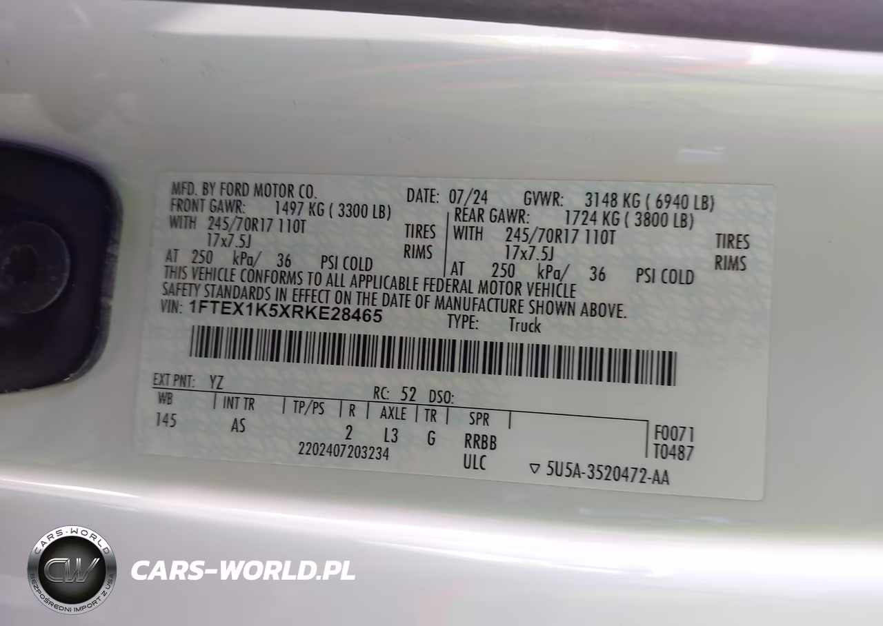 2024 Ford F-150 Xl VIN:1FTEX1K5XRKE28465 - 4