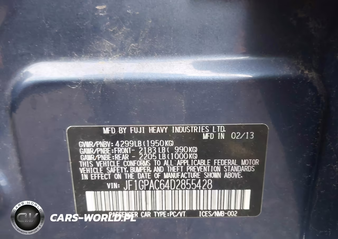 2013 Subaru Impreza 2.0I Premium VIN:JF1GPAC64D2855428 - 9