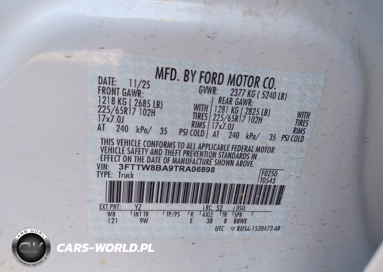 2026 Ford Maverick Xl VIN:3FTTW8BA9TRA06898 - 9