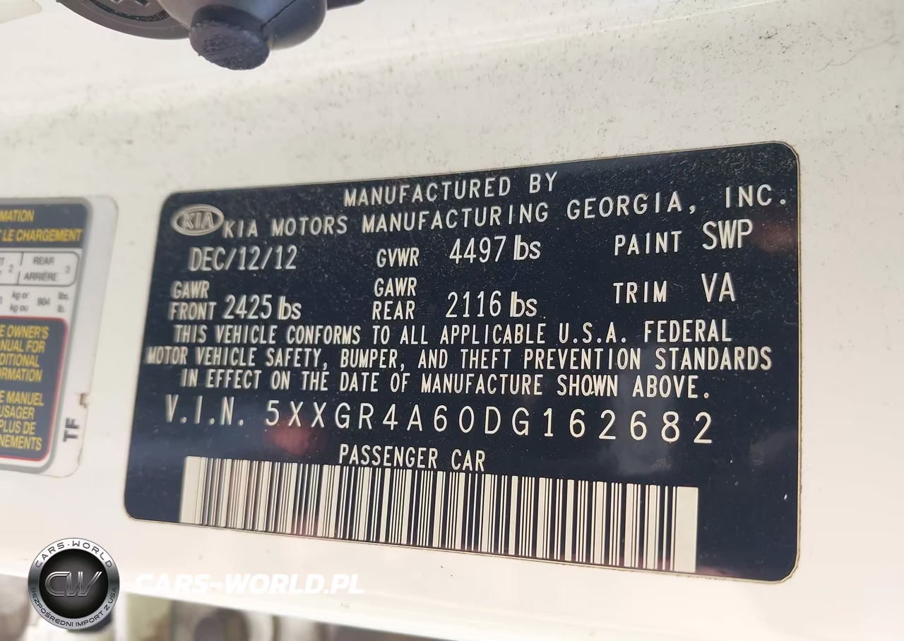 2013 Kia Optima Sx W-Limited Pkg VIN:5XXGR4A60DG162682 - 9