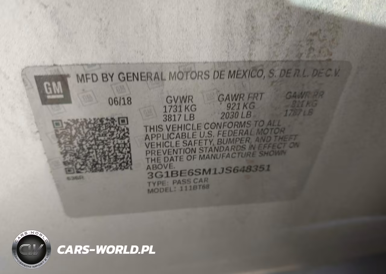 2018 Chevrolet Cruze Lt Auto VIN:3G1BE6SM1JS648351 - 9
