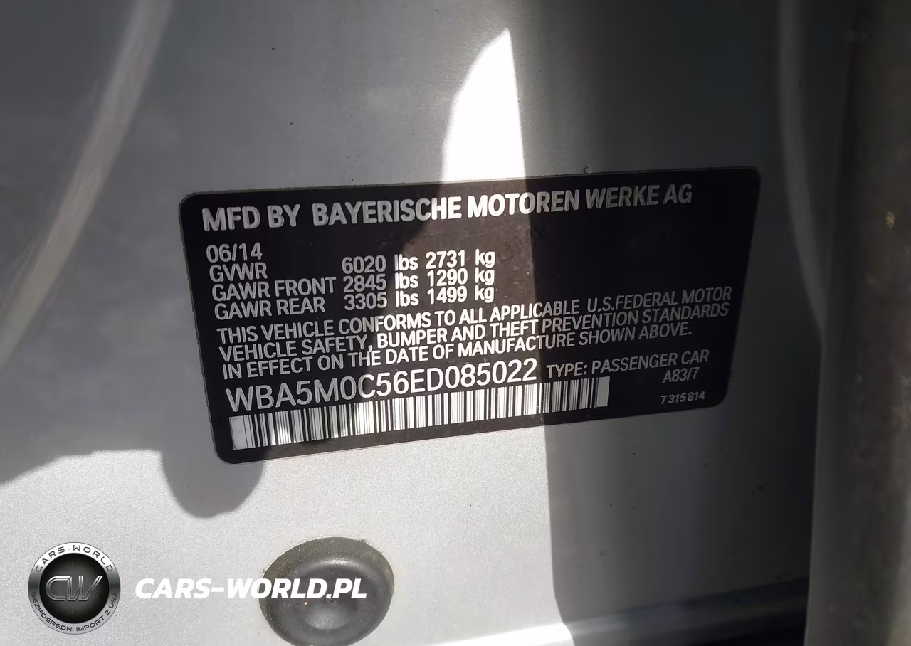2014 BMW 550I Gran Turismo xDrive VIN:WBA5M0C56ED085022 - 9