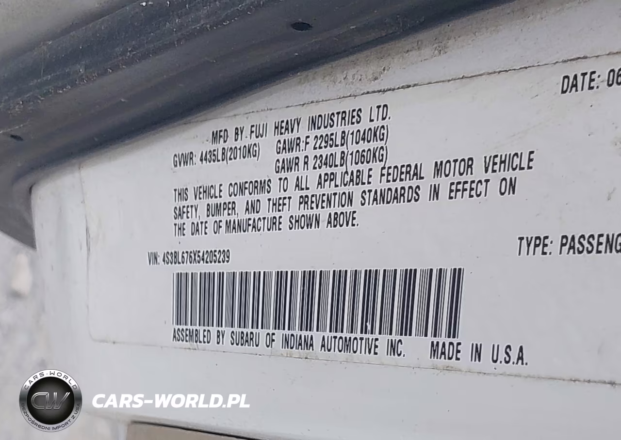 2005 Subaru Legacy 2.5Gt Limited VIN:4S3BL676X54205239 - 9