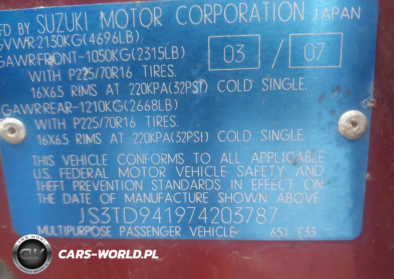 2007 Suzuki Grand Vitara VIN:JS3TD941974203787 - 9