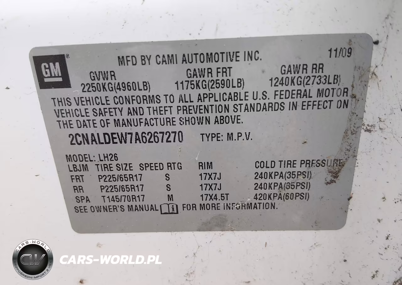 2010 Chevrolet Equinox Lt VIN:2CNALDEW7A6267270 - 9