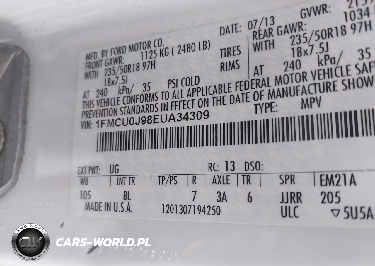 2014 Ford Escape Titanium VIN:1FMCU0J98EUA34309 - 9