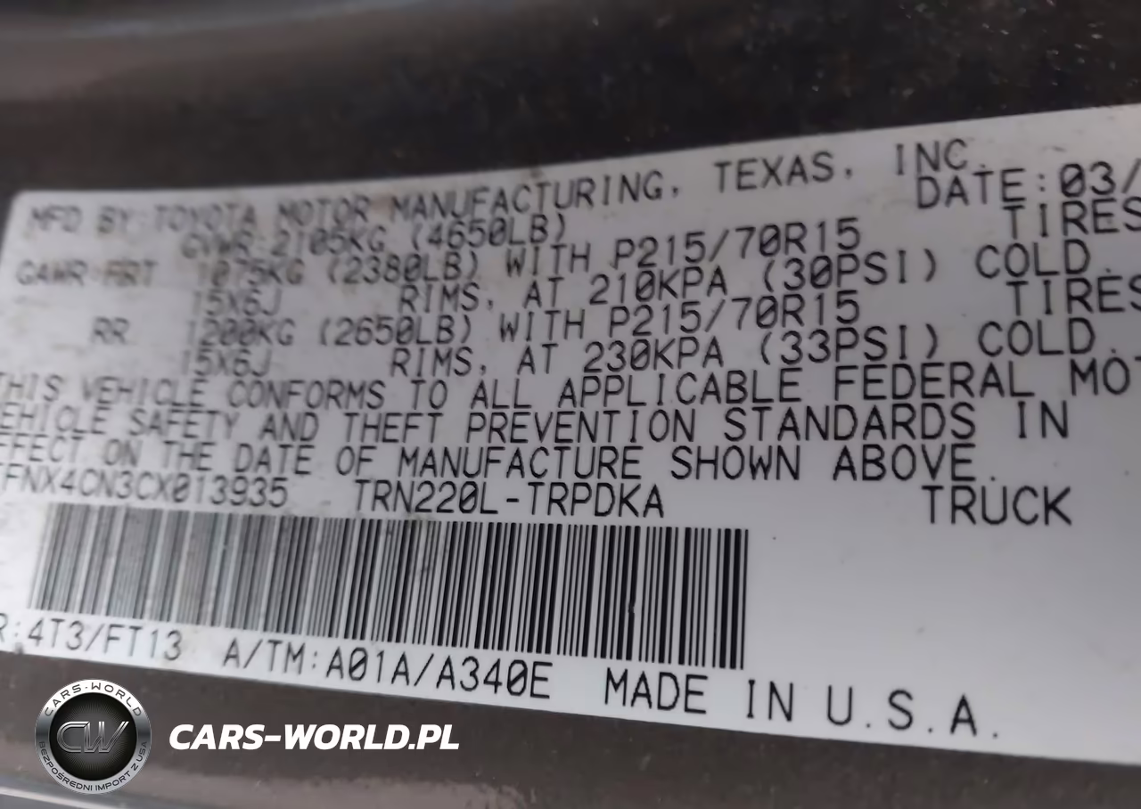 2012 Toyota Tacoma VIN:5TFNX4CN3CX013935 - 9