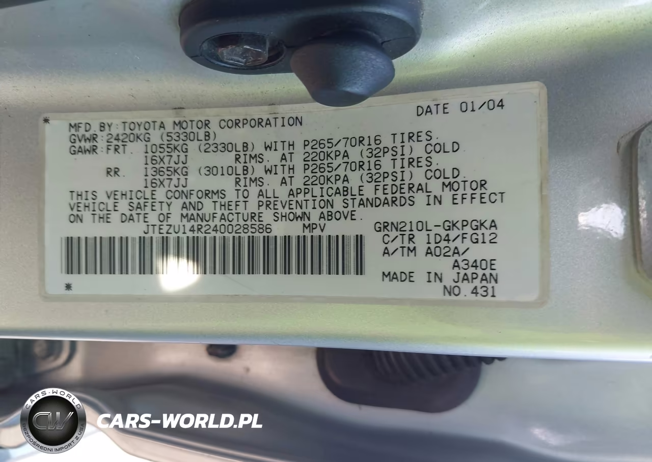 2004 Toyota 4Runner Sr5 V6 VIN:JTEZU14R240028586 - 12