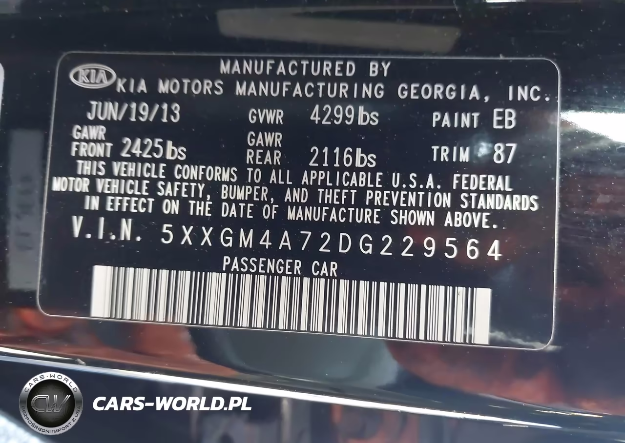 2013 Kia Optima Lx VIN:5XXGM4A72DG229564 - 9