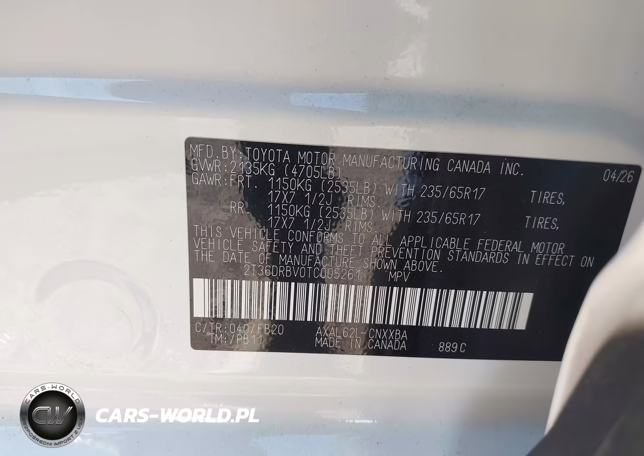 2026 Toyota Rav4 Le VIN:2T36DRBV0TC005261 - 9