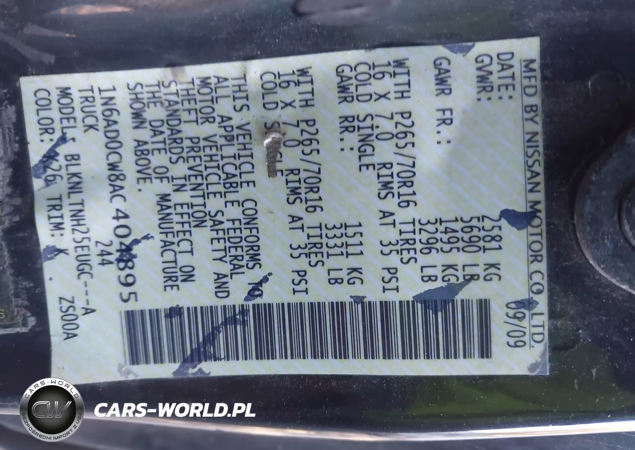 2010 Nissan Frontier Se VIN:1N6AD0CW8AC404895 - 9