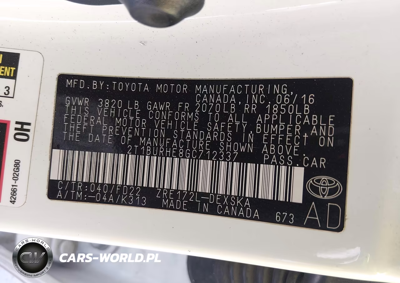 2016 Toyota Corolla S Plus VIN:2T1BURHE8GC712337 - 9